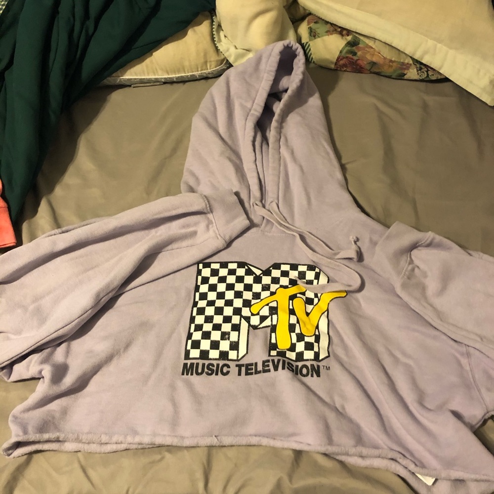 Long sleeve crop top hoodie